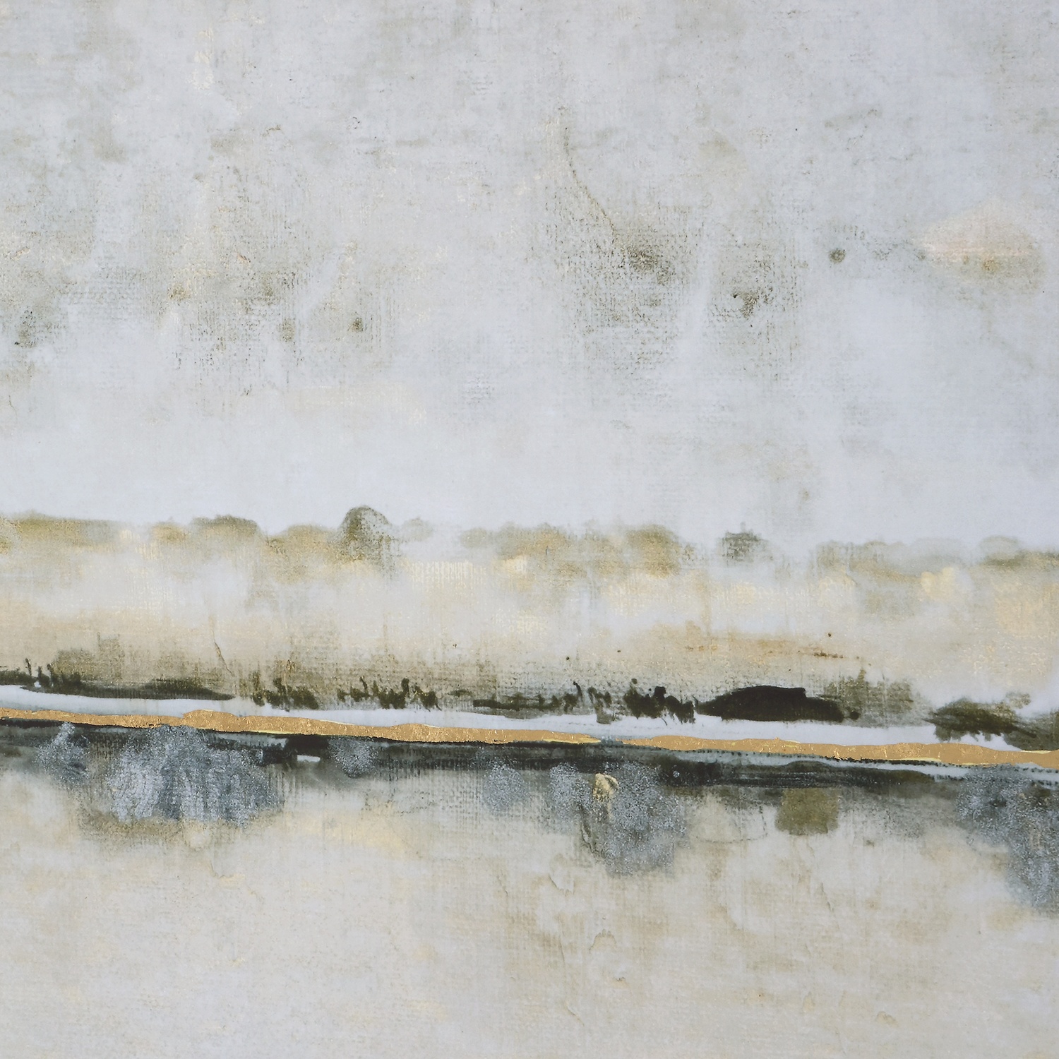Gilded Horizon-Abstract Landscape Art
