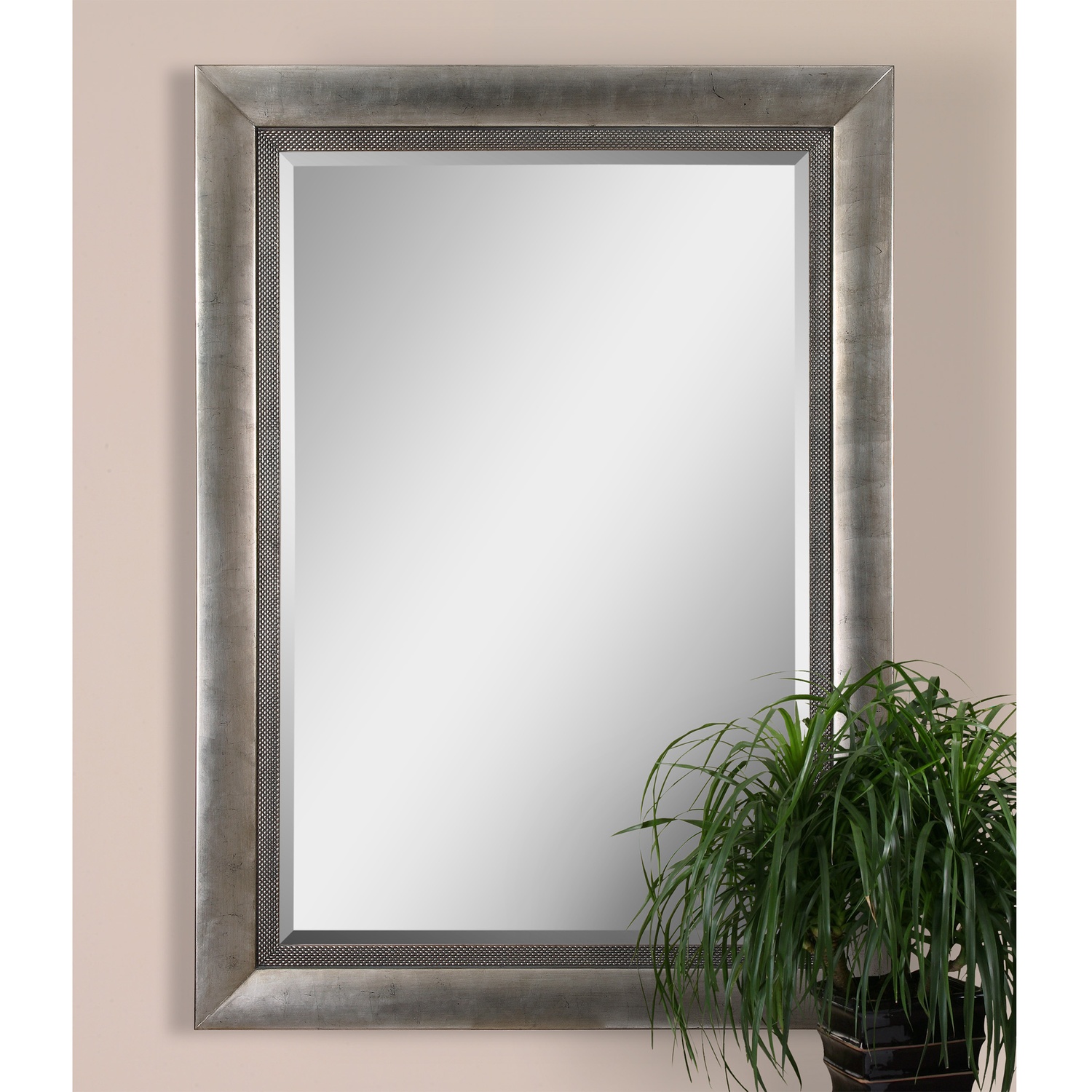 Gilford-Large Wood Modern Silver Mirrors