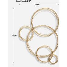 Golden Bubbles-Metal Wall Décor