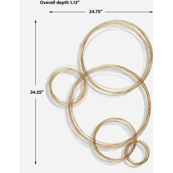 Golden Bubbles Metal Wall Decor