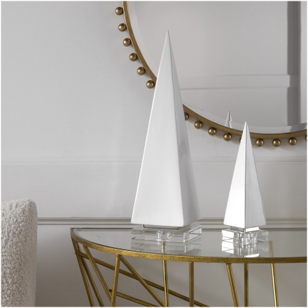 Uttermost Great Pyramids Sculpture In White