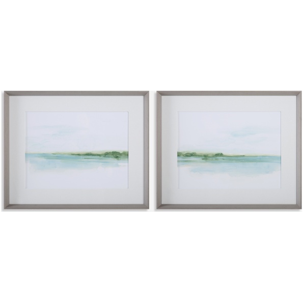 Green Ribbon Coast-Abstract Coastal Prints