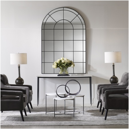 Uttermost Grantola Black Arch Iron Mirror