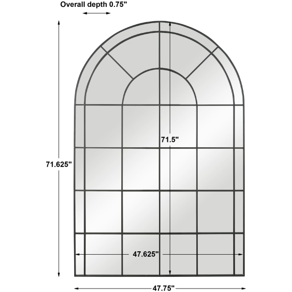 Grantola Black Arch Iron Mirror