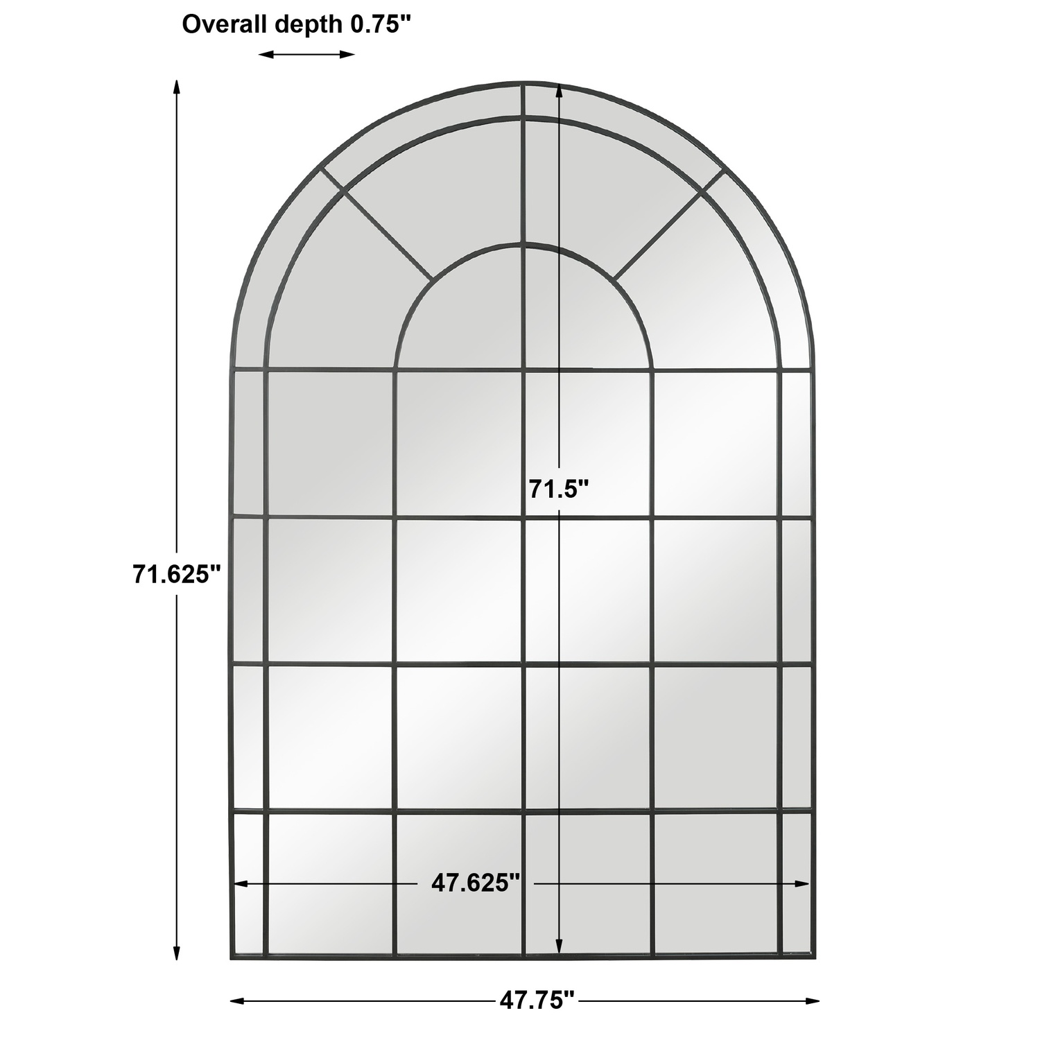 Grantola-Black Arch Iron Mirror