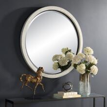 Granada-Whitewash Round Mirror