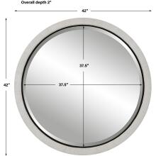 Granada-Whitewash Round Mirror