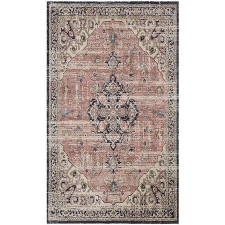 GRANNY CORAL/NAVY Area Rug Ft Worth