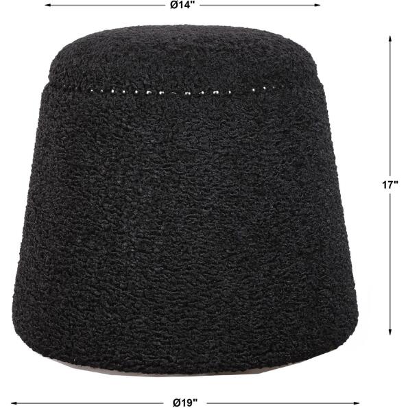 Gumdrop Black Ottoman