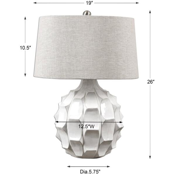 Guerina Scalloped White Lamp