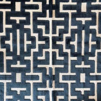H-Blocks/Navy - Upholstery Only Fabric Suitable For Upholstery And Pillows Only.   - Cypress