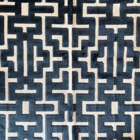 H-Blocks/Navy - Upholstery Only Fabric Suitable For Upholstery And Pillows Only.   - Cypress