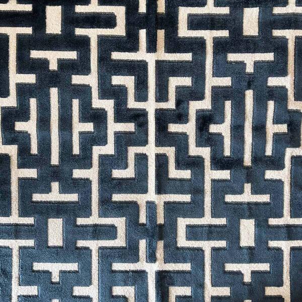H-Blocks/Navy - Upholstery Only Fabric Suitable For Upholstery And Pillows Only.   - Cypress