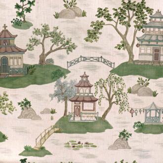 H-Chinto/Green - Prints Fabric Suitable For Drapery
