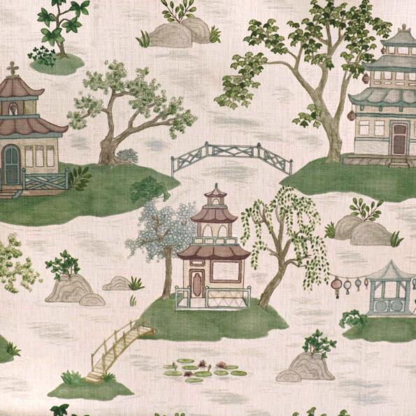H-Chinto/Green - Prints Fabric Suitable For Drapery