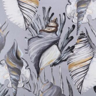 H-Seashells/Gray - Prints Fabric Suitable For Drapery