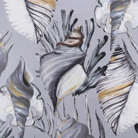 H-Seashells/Gray - Prints Fabric Suitable For Drapery