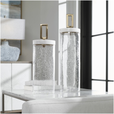 Uttermost Hayworth Seeded Glass Containers