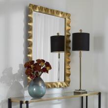 Haya-Scalloped Gold Mirror