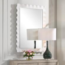 Haya-Scalloped White Mirror