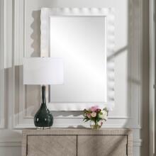 Haya-Scalloped White Mirror