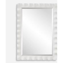 Haya-Scalloped White Mirror
