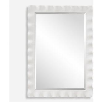 Haya-Scalloped White Mirror