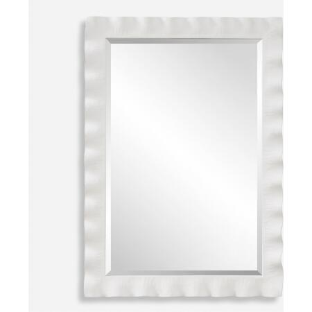 Haya-Scalloped White Mirror