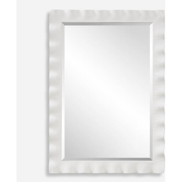 Haya-Scalloped White Mirror