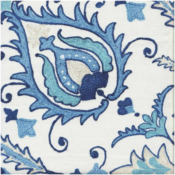 Habril/Blue - Prints Fabric Suitable For Drapery