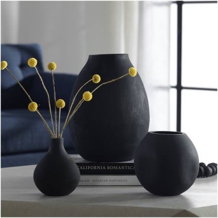 Uttermost Hearth Matte Black Vases