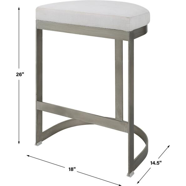 Ivanna Backless Silver Counter Stool