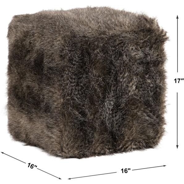 Jayna Fur Ottoman