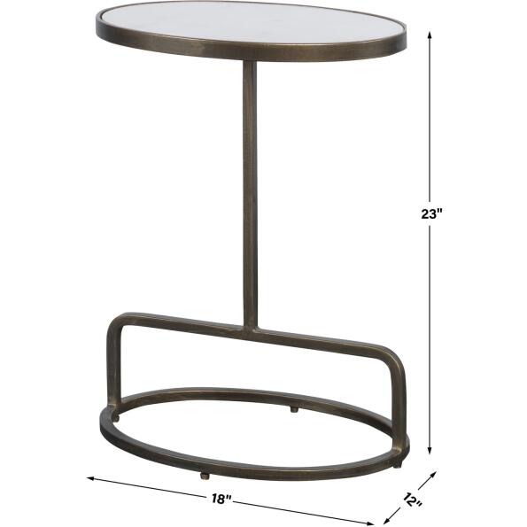 Jessenia White Marble Accent Table