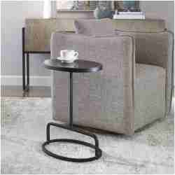 Uttermost Jessenia Black Marble Accent Table