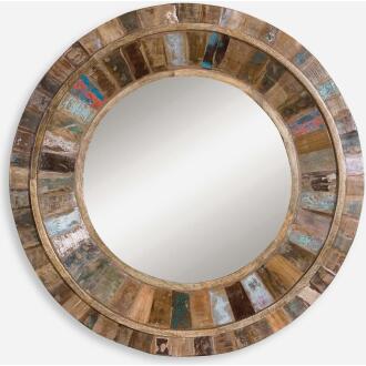 Jeremiah-Round Wood Mirrors