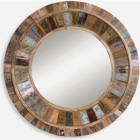 Jeremiah-Round Wood Mirrors