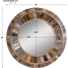 Jeremiah-Round Wood Mirrors