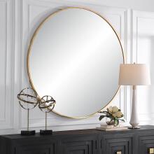 Junius-Large Gold Round Mirror