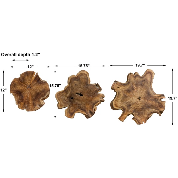 Kalani Teak Wall Art Set/3