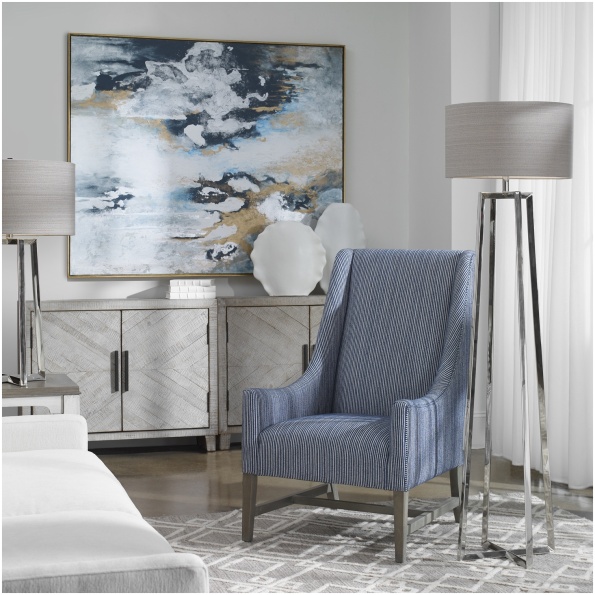 Uttermost Keokee Polished Nickel Floor Lamp