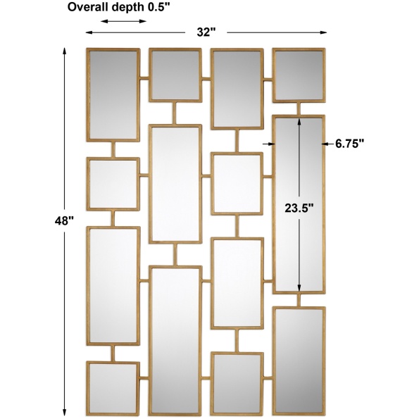 Kennon Forged Gold Rectangles Mirror