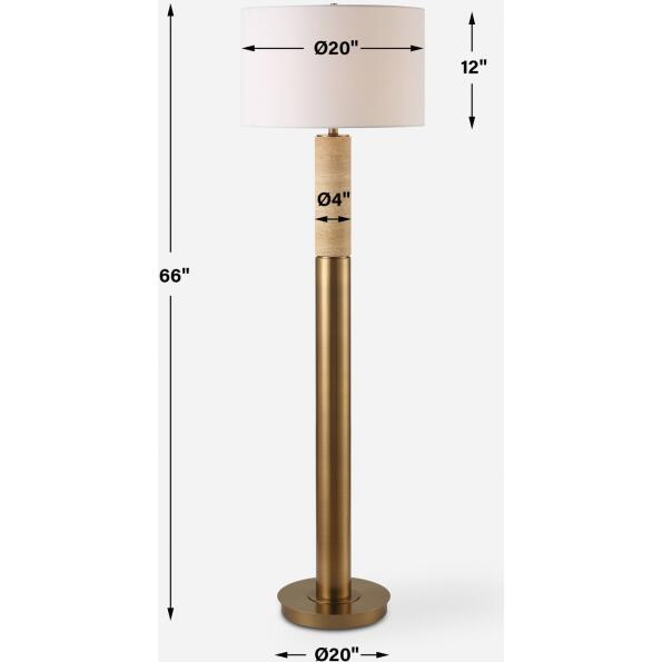 Knox Travertine Floor Lamp