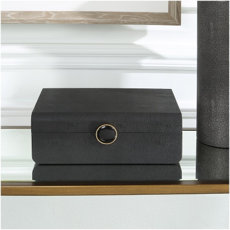 Uttermost Lalique Black Shagreen Box