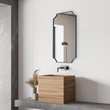 Lennox-Black Scalloped Corner Mirror