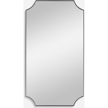 Lennox-Black Scalloped Corner Mirror