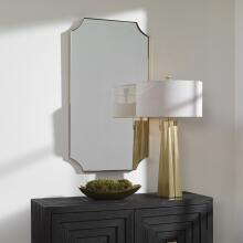 Lennox-Brass Scalloped Corner Mirror