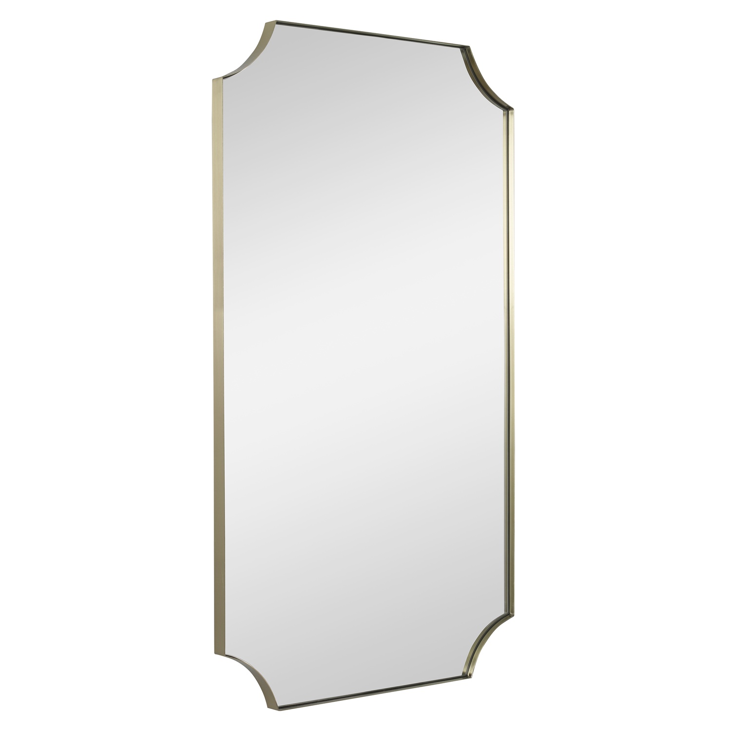 Lennox-Brass Scalloped Corner Mirror