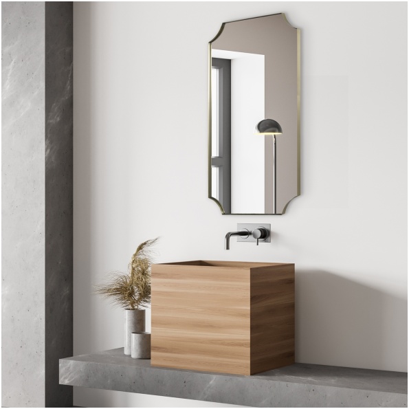 Uttermost Lennox Brass Scalloped Corner Mirror