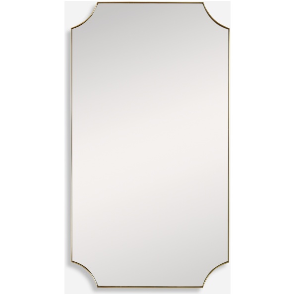 Lennox-Brass Scalloped Corner Mirror
